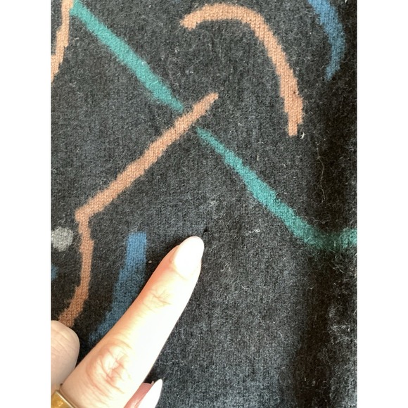 Unique MCM VTG 100% Cashmere Sweater Cardigan Olympic Abstract Design Size XL - Picture 5 of 12